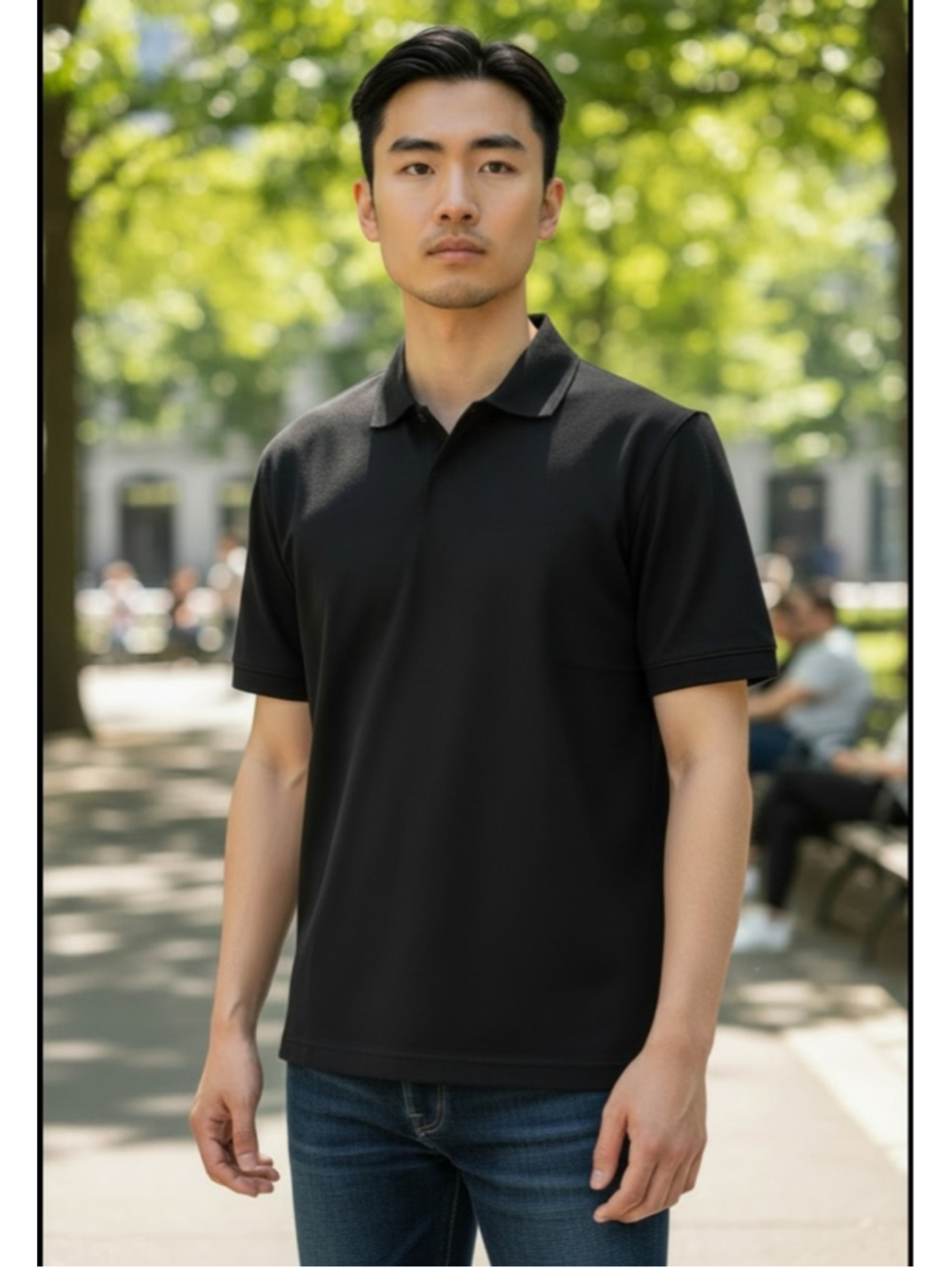 Men's MAGASCHONI Black Polo Shirt short sleeves m